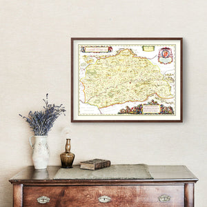 Vintage Map of Albi, France 1665