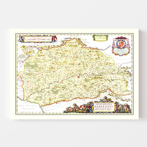 Vintage Map of Albi, France 1665