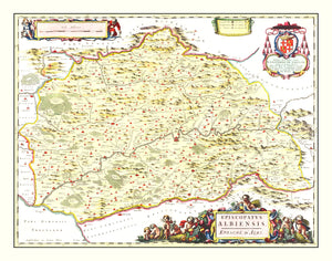 Vintage Map of Albi, France 1665