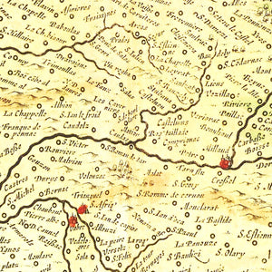 Vintage Map of Languedoc, France 1665