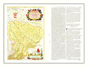 Vintage Map of Béarn, France 1665