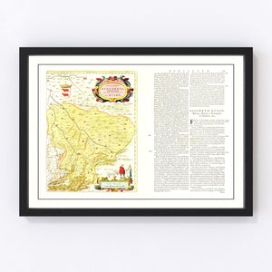 Vintage Map of Béarn, France 1665