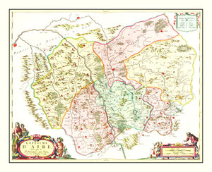 Vintage Map of Mont-de-Marsan, France 1665
