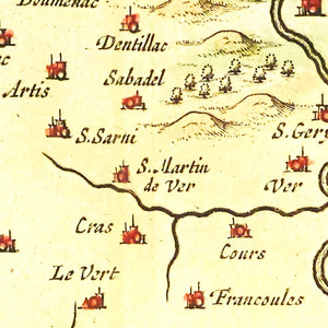 Vintage Map of Quercy, France 1665