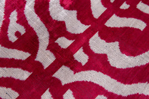 Luxury Handmade Silk Velvet Throw Pillow - Pink and White Zebra Design, 16x24, Super Soft