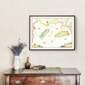 Vintage Map of Re & Oleron, France 1665
