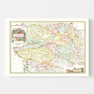 Vintage Map of Orléanais, France 1665