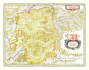 Vintage Map of the Savoy Region 1665