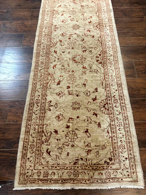 Peshawar Runner Rug 3 x 9.7, Pakistani Oriental Runner Rug, Vintage Rug for Modern Home, Runner for Hallway or Kitchen, Oushak Runner