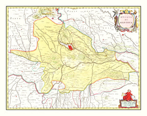 Vintage Map of Mantua, Italy 1665