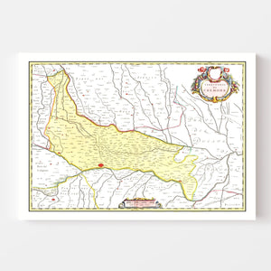 Vintage Map of Cremona, Italy 1665