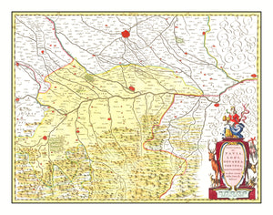 Vintage Map of Lodi & Pavia Italy 1665