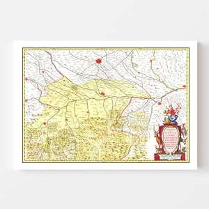 Vintage Map of Lodi & Pavia Italy 1665