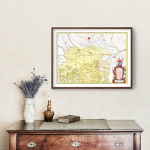 Vintage Map of Lodi & Pavia Italy 1665