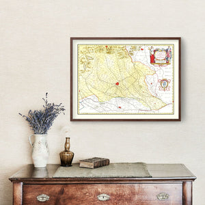 Vintage Map of the Milan Region in Italy 1665