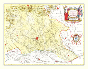 Vintage Map of the Milan Region in Italy 1665