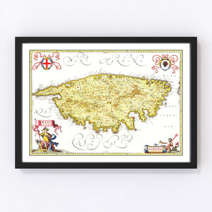 Vintage Map of Corsica, France 1665