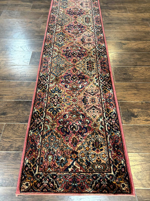 Karastan Runner Rug 2x9, Multicolor Panel Kirman Runner #717, Wool Pile, Original 700 Series, Vintage, Skinny Runner 2 x 9, Rare