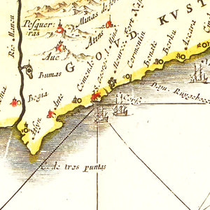 Vintage Map of Guinea 1665