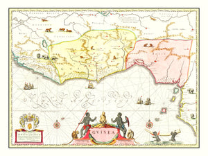 Vintage Map of Guinea 1665