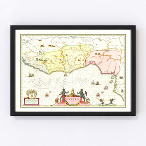 Vintage Map of Guinea 1665