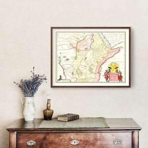 Vintage Map of Northern Ethiopia 1665