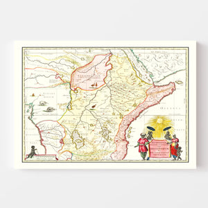 Vintage Map of Northern Ethiopia 1665
