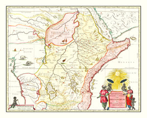 Vintage Map of Northern Ethiopia 1665