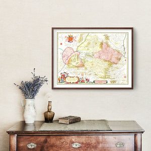 Vintage Map of Northern Spain 1665