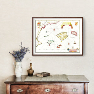 Vintage Map of Tarragona, Spain 1665