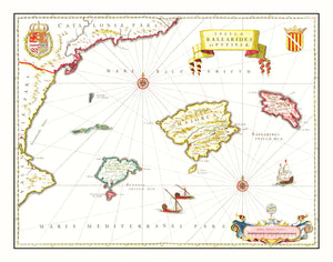 Vintage Map of Tarragona, Spain 1665