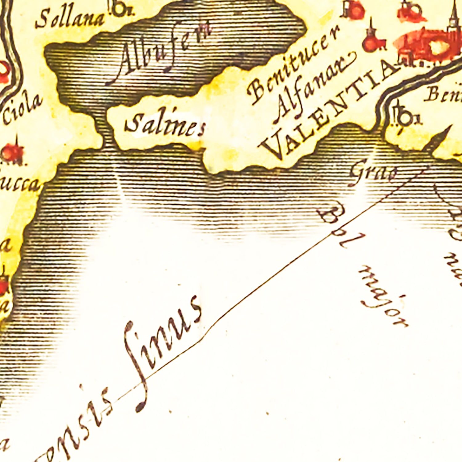 Vintage Map of Valencia, Spain 1665