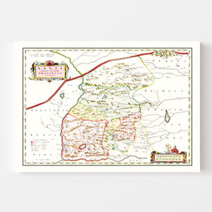 Vintage Map of Xansi, China 1665