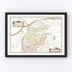 Vintage Map of Xansi, China 1665