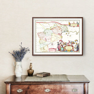 Vintage Map of Peking, China 1665
