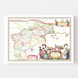 Vintage Map of Peking, China 1665