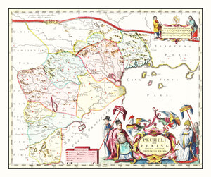 Vintage Map of Peking, China 1665