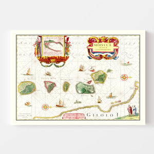 Vintage Map of the Spice Islands 1665