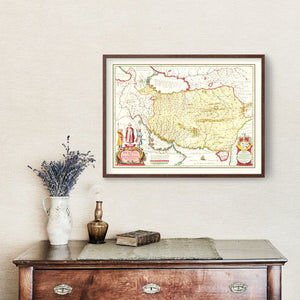 Vintage Map of the Kingdom of Persia 1665