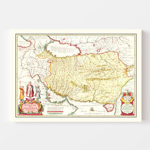 Vintage Map of the Kingdom of Persia 1665