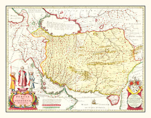 Vintage Map of the Kingdom of Persia 1665