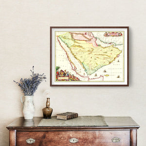 Vintage Map of Arabia 1665