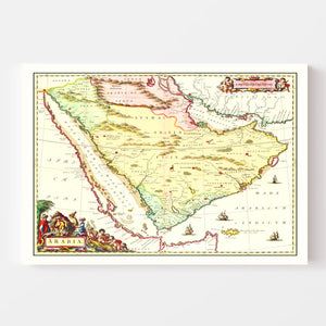 Vintage Map of Arabia 1665