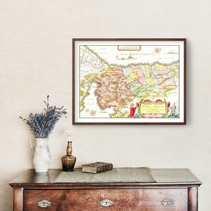 Vintage Map of Palestine 1665