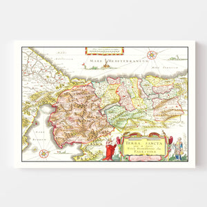 Vintage Map of Palestine 1665