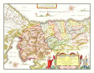Vintage Map of Palestine 1665
