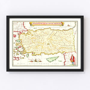 Vintage Map of Turkey 1665