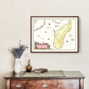Vintage Map of Madagascar 1665