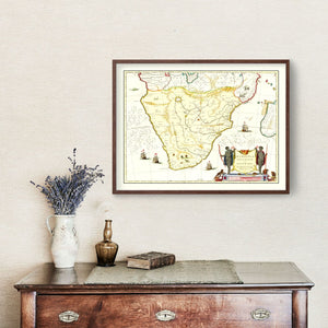 Vintage Map of Southern Ethiopia 1665