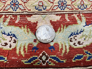Silk Turkish Hereke Rug 2x3, Peacocks Birds, Signature from Master Weaver, Super Finely Hand Knotted 550 KPSI, Animal Pictorials